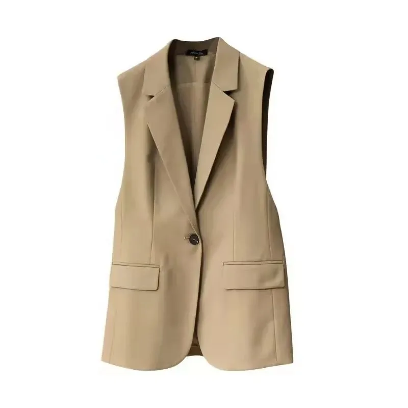 Blazer for Women 2023 Summer New Sleeveless Blazer Trend Slim Solid Color Blazer Women Vest