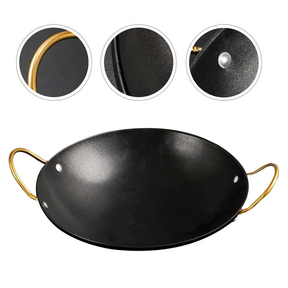 

Pot Pan Wok Cooking Chinese Steel Skillet Fry Noodle Frying Japanese Seafood Sukiyaki Iron Ramen Grill Stainless Bowls Nonstick