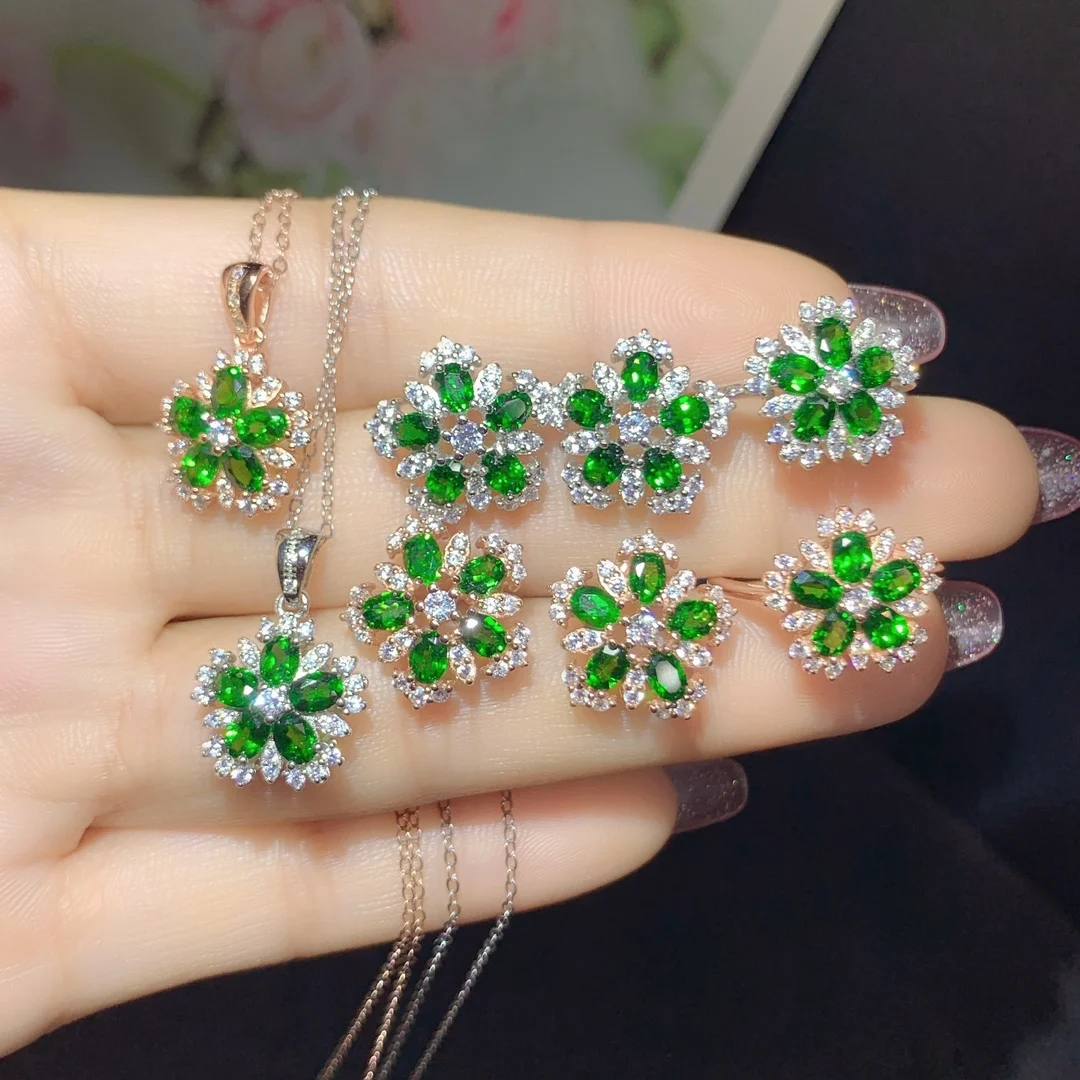 Женский ювелирный комплект из серебра 925 пробы, элегантные украшения