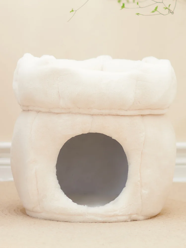 Полузакрытый короткий плюшевый материал кошачий домик матрац для кошек глубокий
