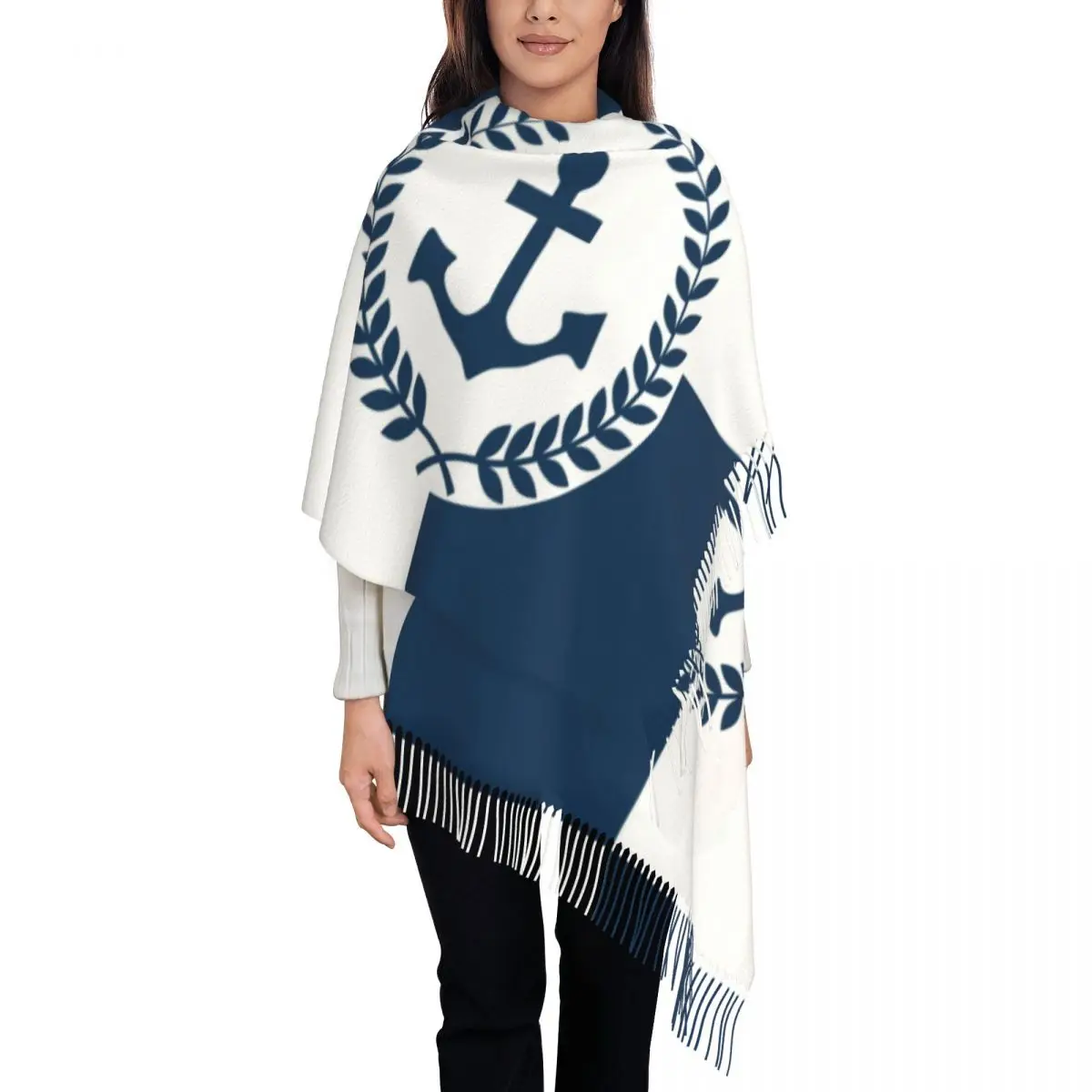 

Custom Print Nautical Anchor Themed Design Scarf Women Men Winter Fall Warm Scarves Sailing Sailor Shawls Wraps