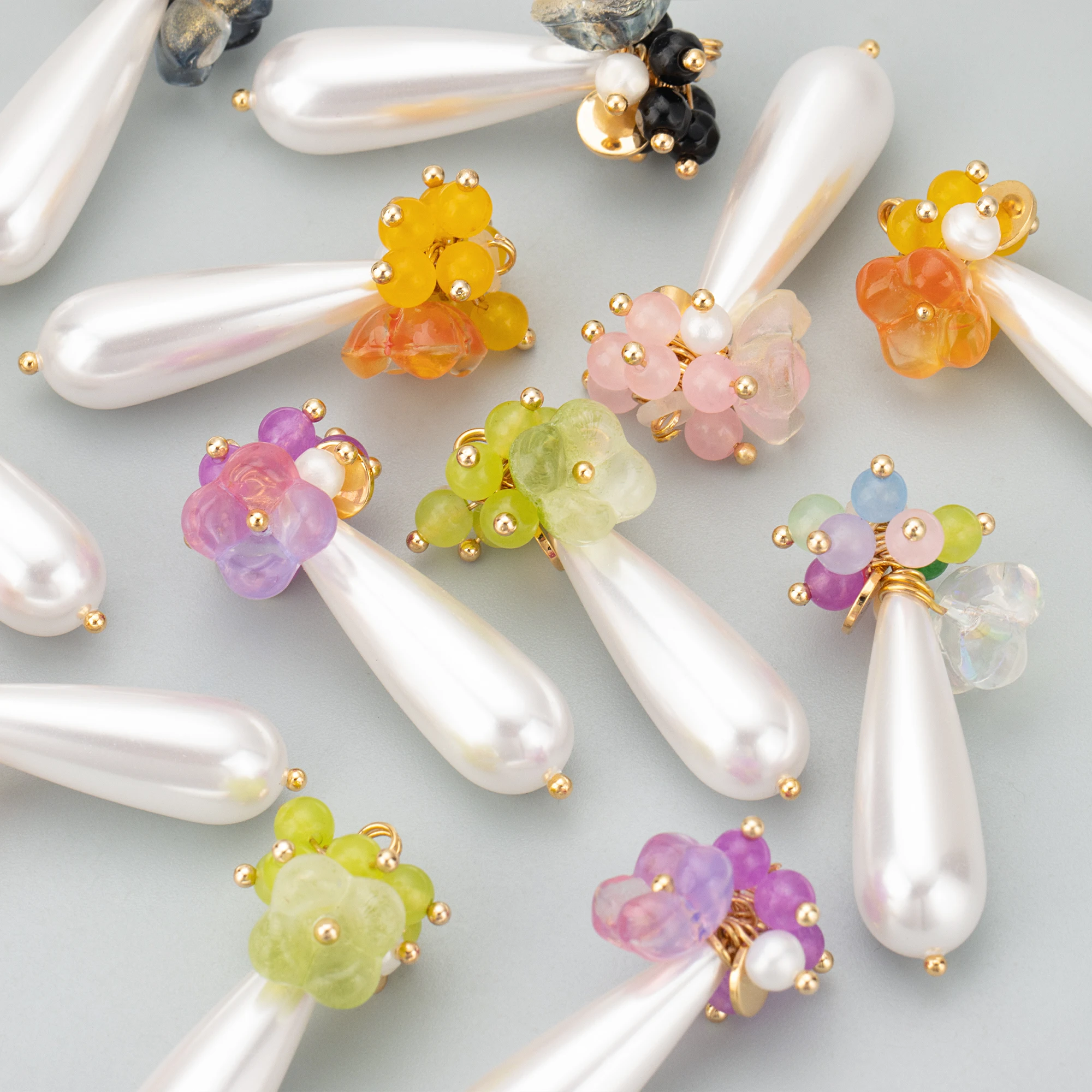 4 шт./партия ювелирные изделия GUFEATHER набор из натурального камня и пластикового