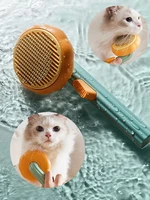 pumpkin pet brush dogcat removes undercoat tangled shedding hair bee self cleaning slicker brush pet comb improves circulation