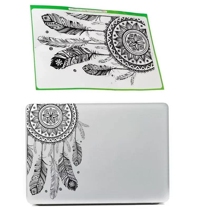 

Laptop Sticker Notebook Skin Stickers Laptop Cover Feather Art Pattern Vinyl Decal Black Laptop Sticker For Macbook Air Laptop