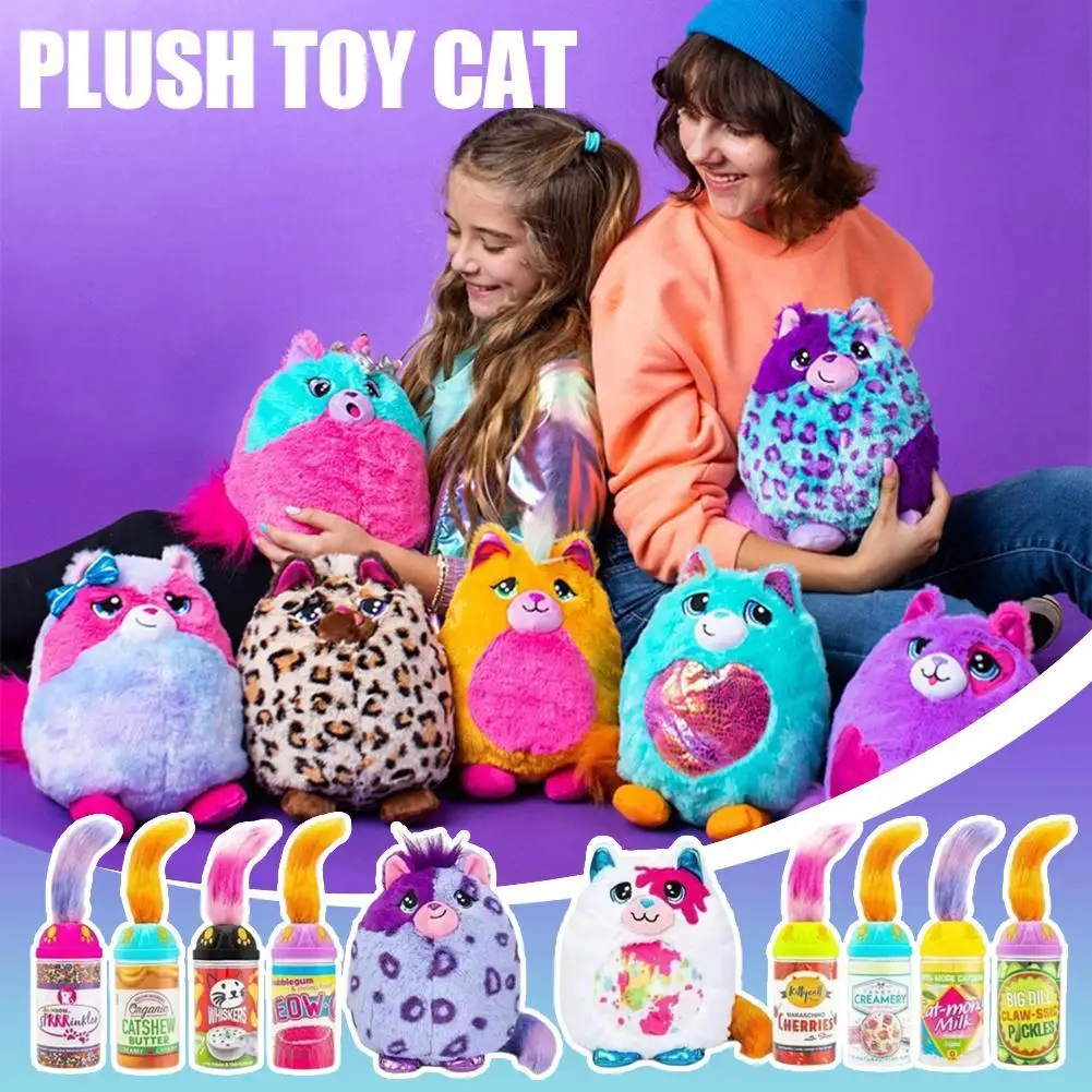 Фото Новая игрушка-сюрприз Misfittens Cat Kawaii, аниме, мягкая коллекционная плюшевая игрушка для домашних животных, детский подарок на день рождения, рождественское плюшевое украшение №1