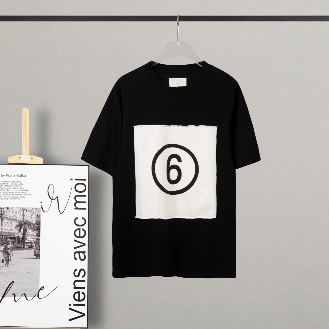 

2023SS mm6 Margiela 3D Flash Fujiwara надпись винтажные женские топы футболки хип-хоп Повседневная футболка