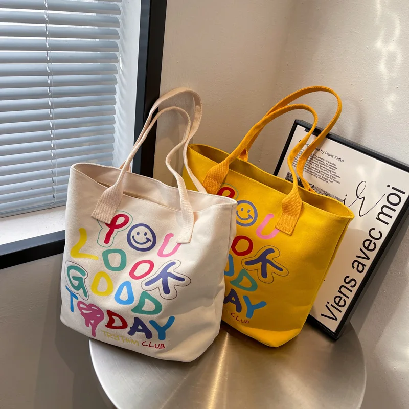 

Холщовая Повседневная милая сумка-тоут для женщин, вместительная дизайнерская модная дамская сумочка на плечо для покупок и путешествий, д...