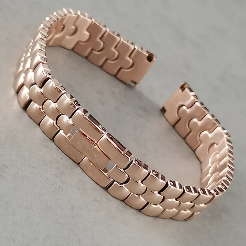 6 8 10 12 14 16mm Small Size Women's Fashion Fashion Diamond Shiny Stainless Steel Watch Strap