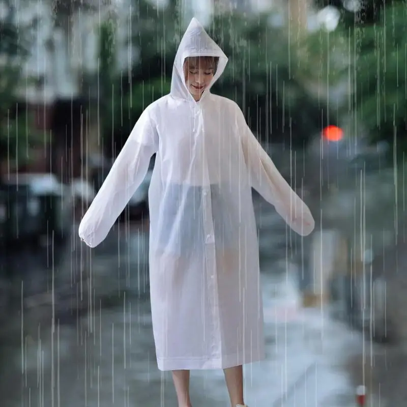 

Rain Ponchos With Hood Camping Raincoat Waterproof Adult Jacket Portable EVA Rainwear For Outdoor Camping Hiking Rainproof Cloth