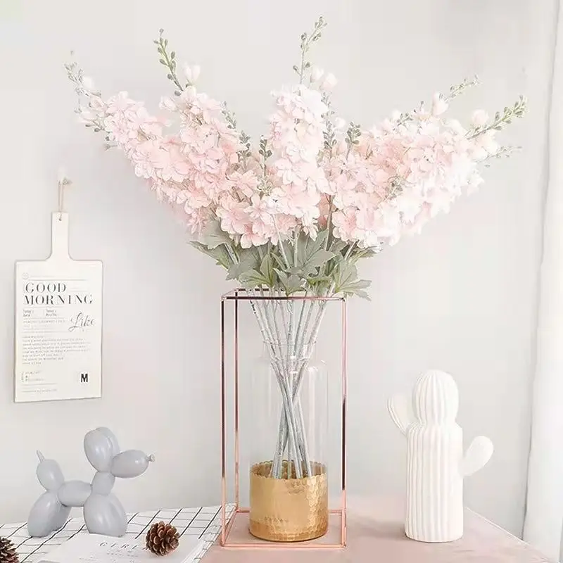

Simulation 2 Fork Hyacinth Tufting Delphinium Fake Flowers Wedding Home Living Room Potted Decoration Artificial Flowers
