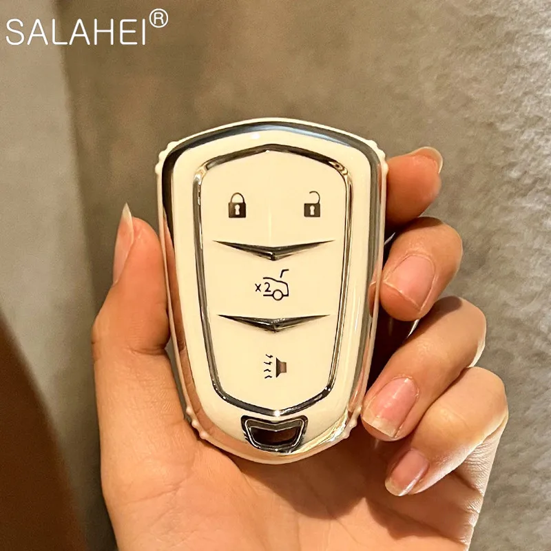 

New TPU Car Key Fob Case Cover For Cadillac ATS-L XTS XT5 CTS CT6 ATS 28T SRX Escalade 2015 Remote Control Protector Accessories