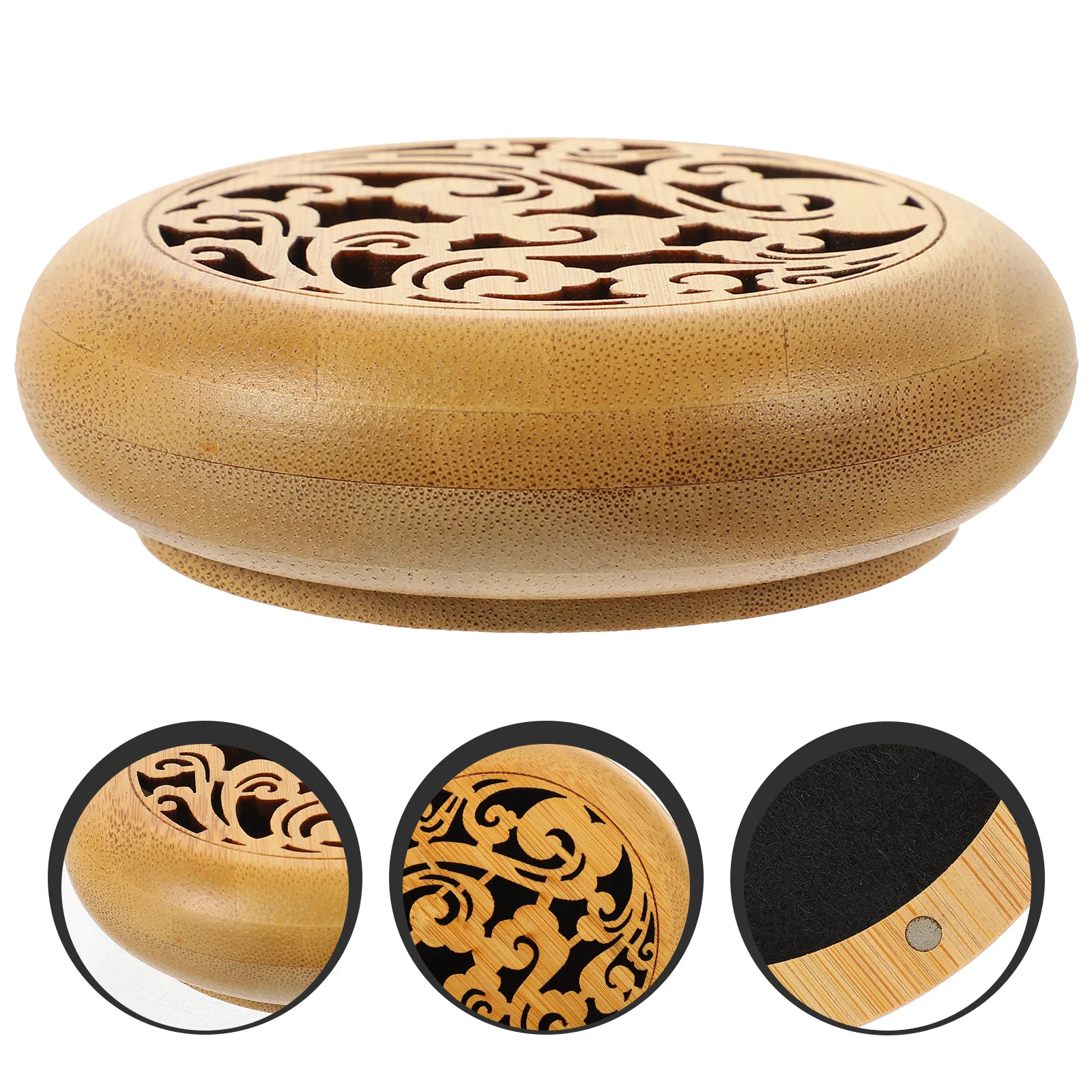 

Bamboo Burner Hollow out Coil Burner Desktop Round Bamboo Censer