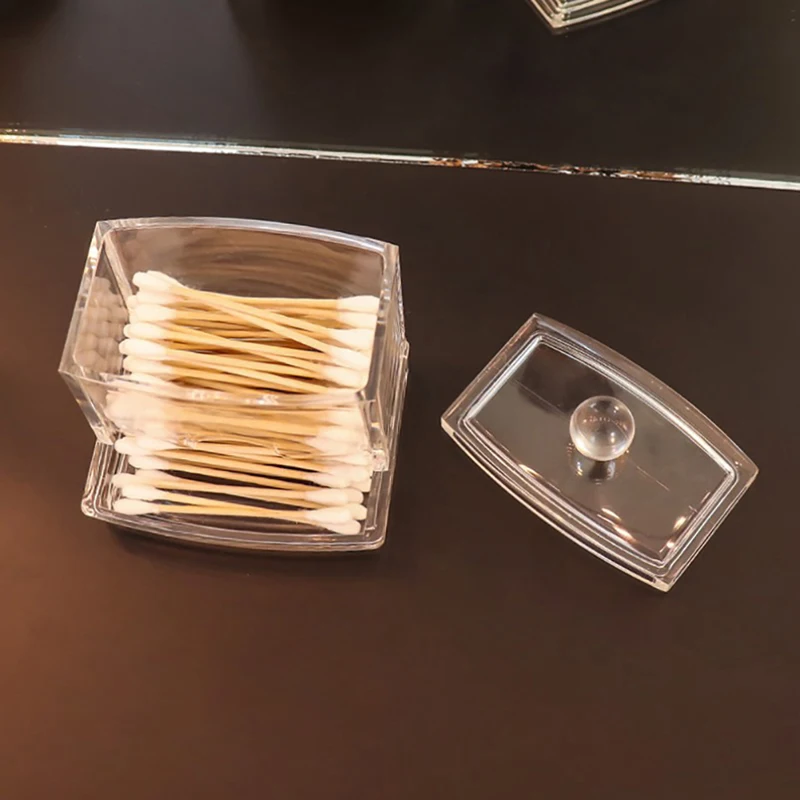 Акриловые ватные палочки держатель для хранения коробка портативный прозрачный