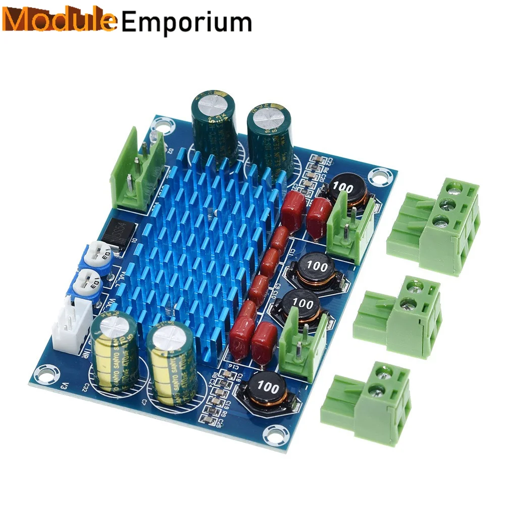 

High Power Digital HIFI Power Amplifier Board 2*120W XH-M572 TPA3116D2 Chassis Dedicated Plug-in Input 5V 24V 28V output 120W