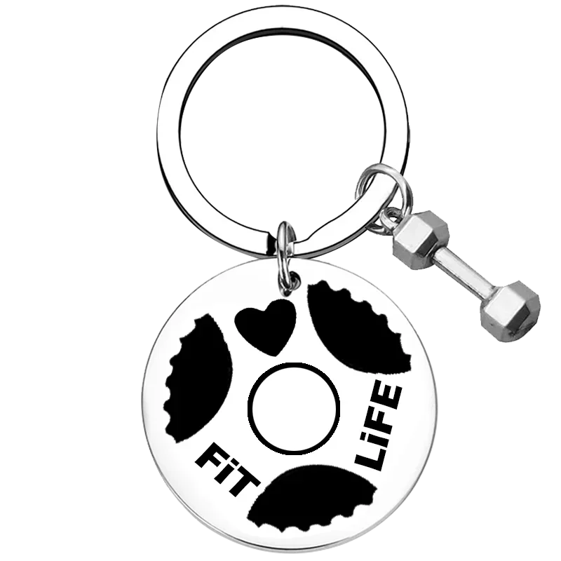 Фитнес Любовь Спортивный Брелок Гантели Тренажерный Зал Тренировки Брелоки