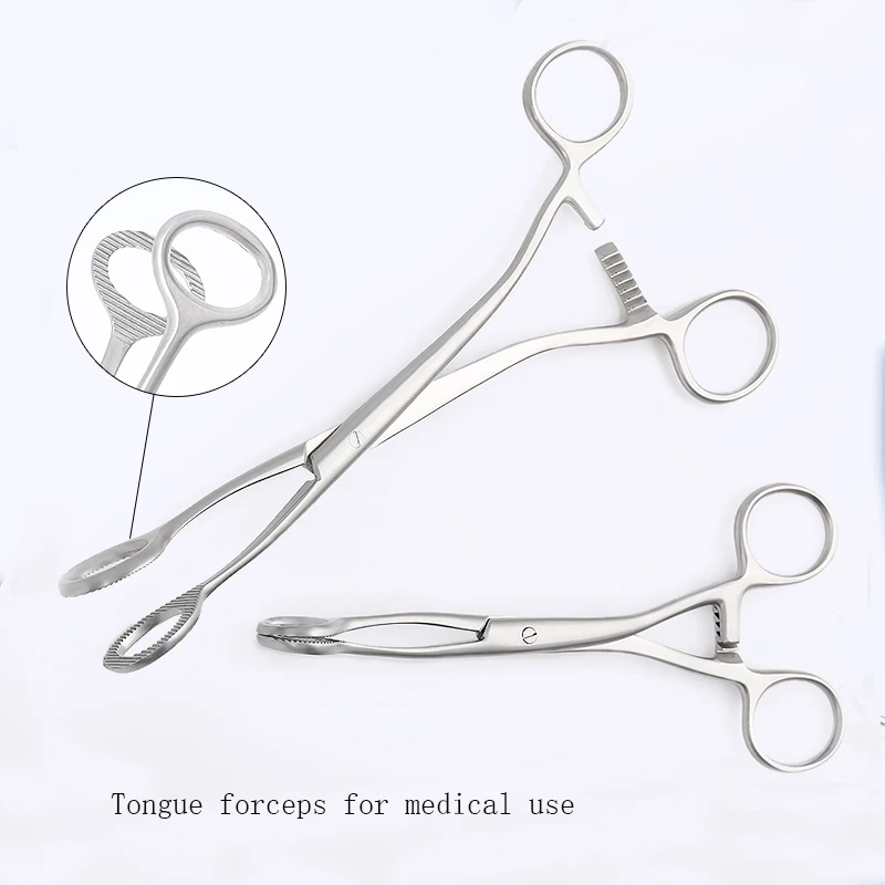 Клинический зажим щипцы для языка из нержавеющей стали объектов открытый