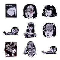 junji ito hard enamel pins japanese horror anime manga brooch fan art collection badge lapel pin