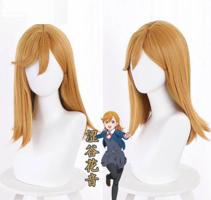 

40 см аниме косплей Love Live! Супер звезда! Парик для косплея Shibuya Kanon, парик смешанного желтого цвета, термостойкие волосы