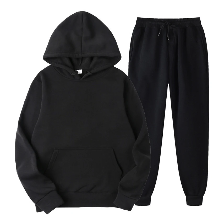 

Fashion Brand Tracksuit Men Hoodies + Sweatpants Hooded Two Piece Suit Casual Sets Autumn Winter Clothes 2021 New