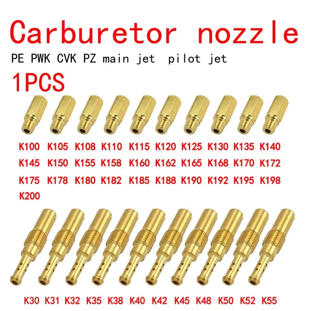 

20Pcs Set Mortorcycle Slow/Pilot Jet Scooter Main Jets For PWK PWM KSR NSR PJ Keihin PE NSR OKO CVK Carburetor Main Nozzle