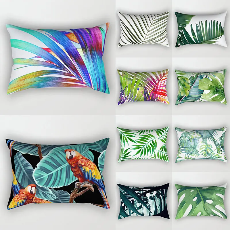 

New Decorative Throw Pillows Cover Tropical Plants Pillow Cover 30*50 Polyester Cushion Cover Decoration Pillowcase Home Decor