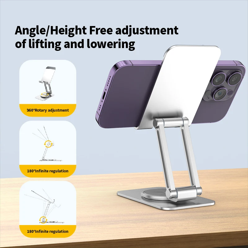 

Metal 360° Rotating Tablet Holder Stand Use for Ipad Laptop Cellphone Smartphone Mobile Phones Telephone Reader Portable stand