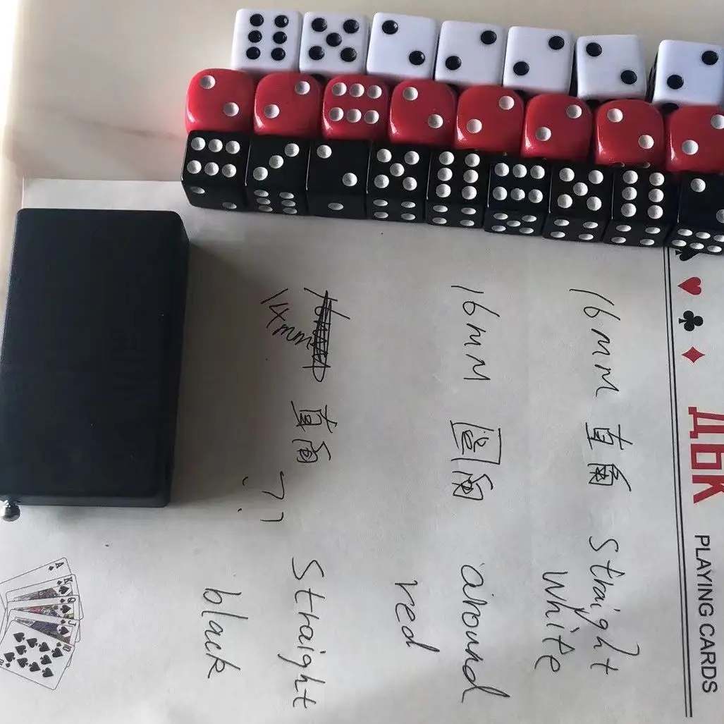 

magic props board game tricks 3magic dice 16mm white ,16mm black ,14mm white