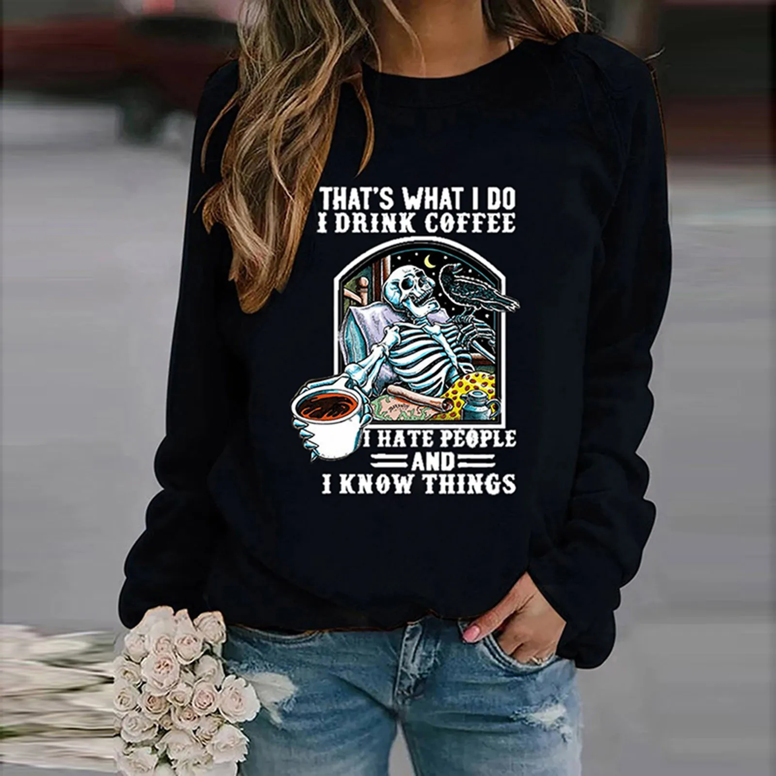

Ladies Sweatshirts with Collars Ladies Sweatshirt Long Sleeve Halloween Clubbing Winged Tops Women Crop Top Sweatshirt Cotton