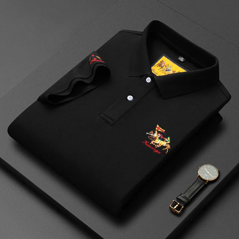 High-end Brand Cotton Luxury Male Polo Shirt 2022 Summer Short Sleeve Lapel Designer Polos Top Business Tshirt for Men Tops Tees