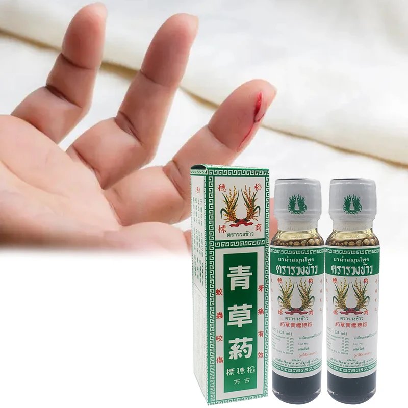 

24ML Thailand Rice Straw Oil Sprain For Shoulder Neck Head Abdomen Waist Hand And Foot Pain Relax Back Pain Relief Dizziness