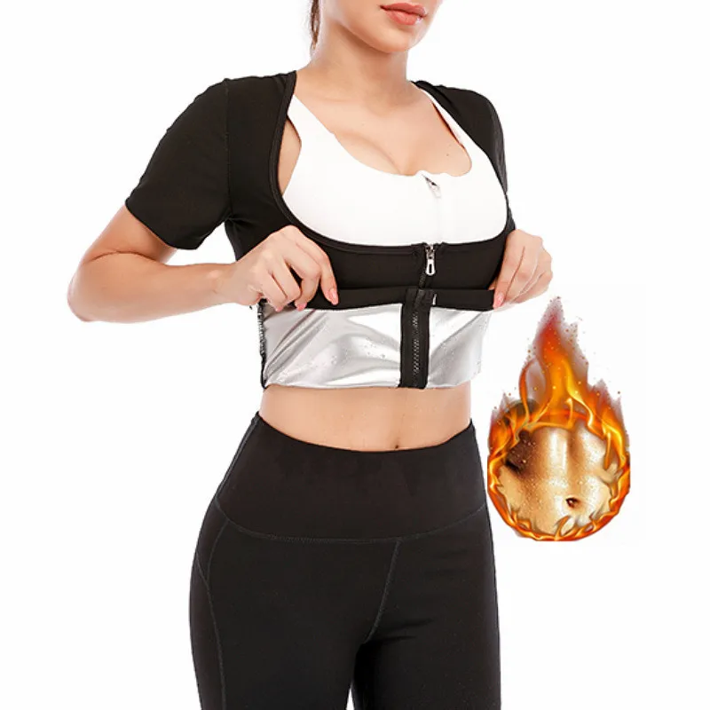 

Корректирующее белье с коротким рукавом и молнией для брюшного пресса