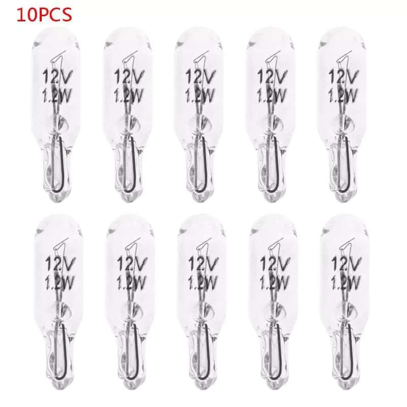 

10Pcs T5 W5W White Color 1.2W 194 501 Halogen Bulb Side Wedges Car Light Source Instrument Lamp