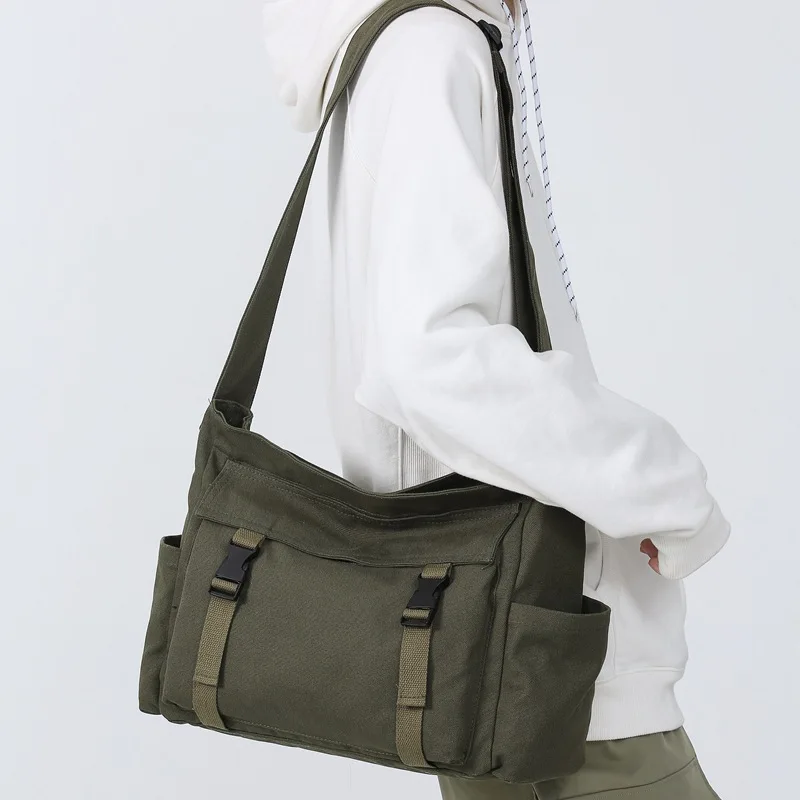 

Retro Casual Canvas Bag Women's Fashion Bag Large Capacity Crossbody Bag Travel Handheld Shoulder Bag College Student Class Bag