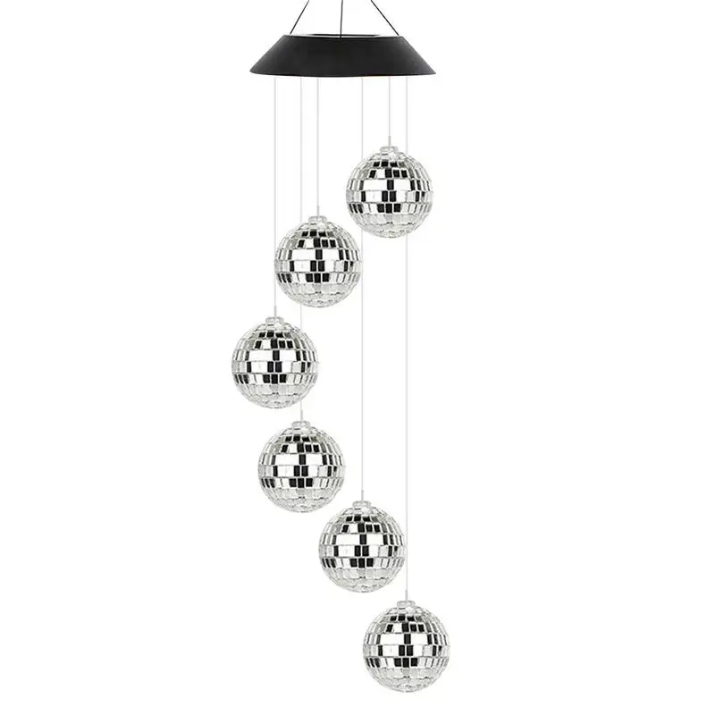 

Disco Mirror Ball Lamp Color Changing Wind Chimes Waterproof Solar Powered Wind Chime Hang Light For Outside Garden Yard Decor