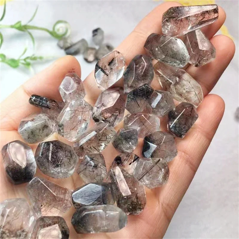 5 шт. натуральный черный Рутиловый Кварц модная драгоценность ювелирные изделия