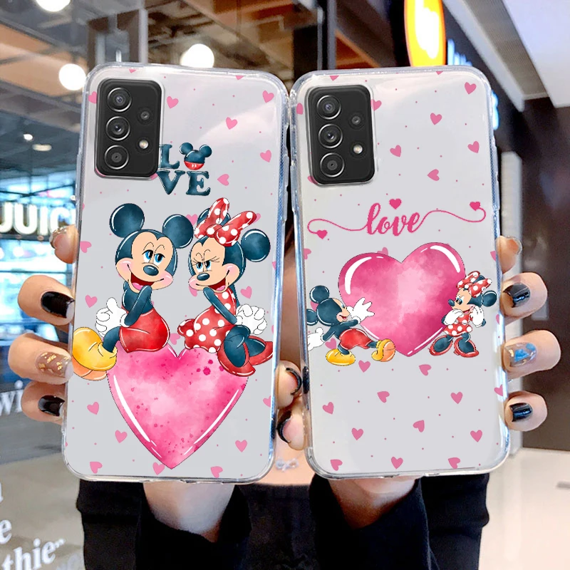 

Minnie Mickey Cartoon For Samsung Galaxy A04 A04E A42 A12 A02S A91 A81 A71 A51 A41 A31 A21 Transparent Soft Phone Case Fundas