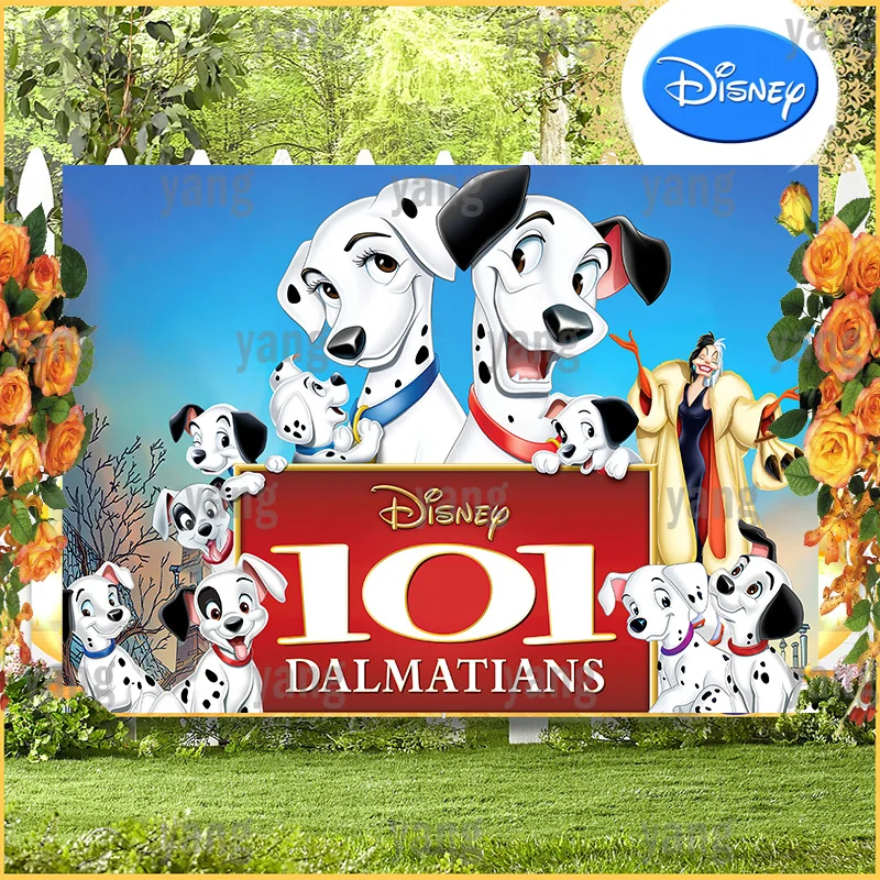 Lovely Disney One Hundred and One Dalmatian Photography Background Happy Birthday Party Tapestry Backdrop Home Decortion Gift