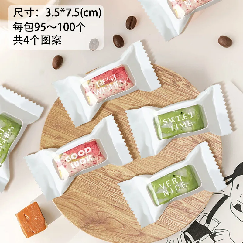 

100Pcs 3.5x7.5cm Mini Toffee Candy Packaging Coffee Nougat Gelatin Paste Transparent Machine Sealing Bags