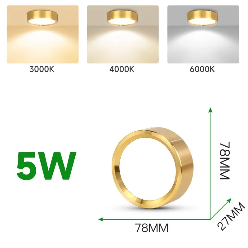

Светодиодный потолочный светильник, золотой светодиодный потолочный светильник, накладной светильник, тонкий панельный прожектор, внутренний потолочный светильник для гостиной, кухни
