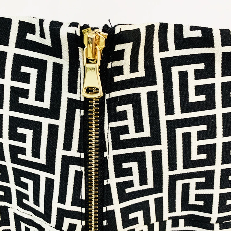 HIGH QUALITY Newest 2023 Designer Stylish Jacket Women Peak Shoulder Geometric Monogram Jacquard Single Button Blazer