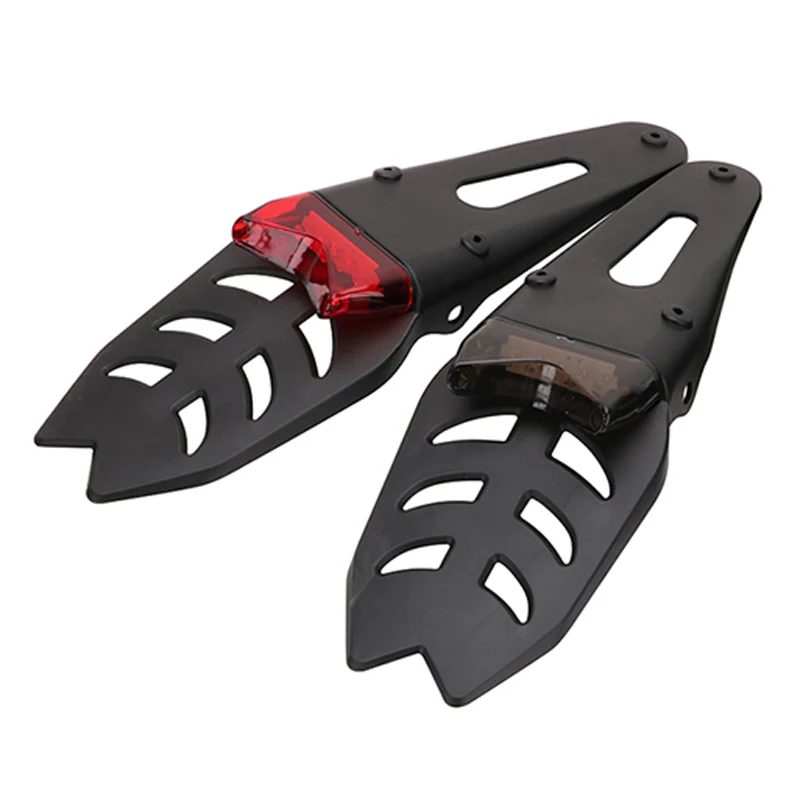 

Motorcycle Rear Mudguard With LED Light Universal Modified ABS Modified Small Pit Bike Back Brake Stop Lights Black Red Lens