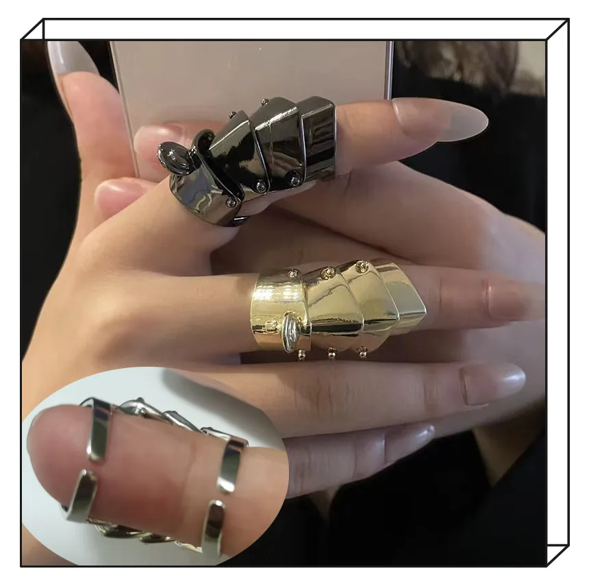 

Knuckle ring Joint ring Four section movable armor ring Saturn dark Opening adjustable ring Fashion hip hop jewelry alloy ring