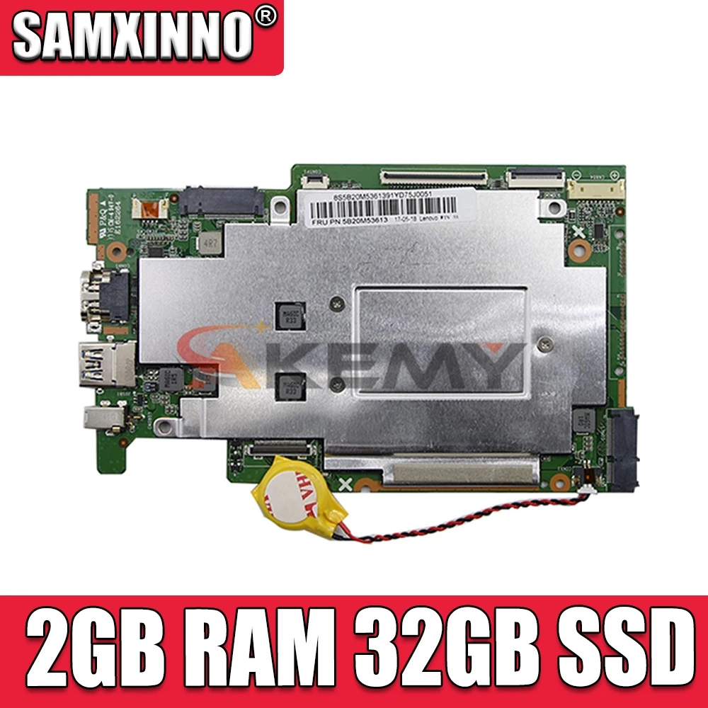 

Материнская плата Akemy для ноутбука Lenovo Ideapad 110-11IBR 110S-11IBR 5B20M53679 2 Гб ОЗУ 32 Гб SSD N3060 1,6 ГГц
