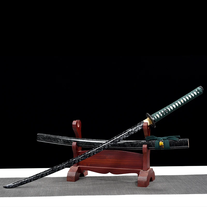 Китайская меч украшение для дома 1045 черное окрашенное лезвие деревянная Сая