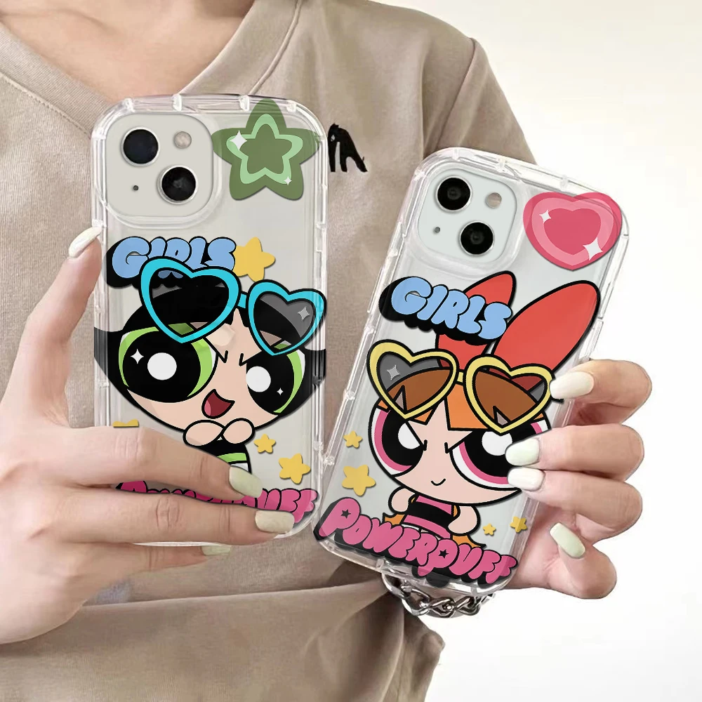 CartoonThe P-Powerpuff Girls Phone Case for Samsung Galaxy S24 S23 S22 S21 S20 S10 Note20 Note10 FE Ultra Plus 4G 5G Clear Cover