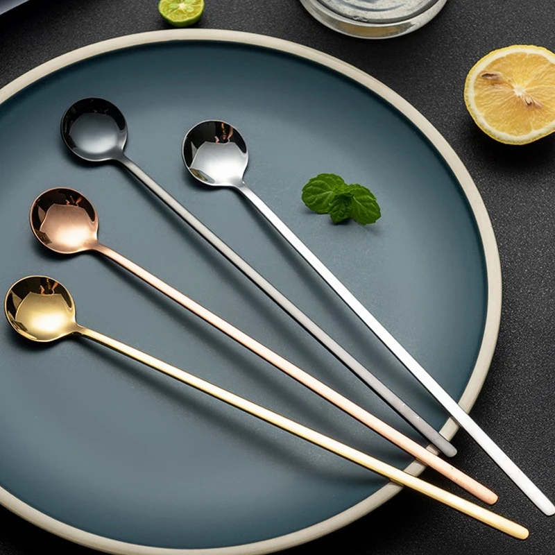 

Ice Tea Spoon Coffee Scoop Mixing Ice Cream Spoon Stainless Steel Cocktail Stirring Bar Accessoriess
