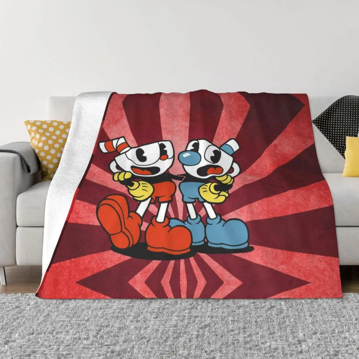 

Cuphead целлулоидный ручной рисования анимация акустическая Джаз запись Brother портативные теплые пледы одеяла для постельного белья путешеств...