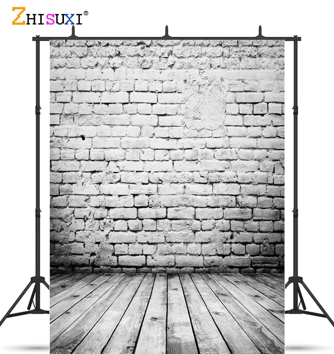 

Photorealistic Fabric Vintage Brick Wall Photography Backdrops Wooden Floor Graffiti Photo Background Studio Prop 21622 SLZQ-01