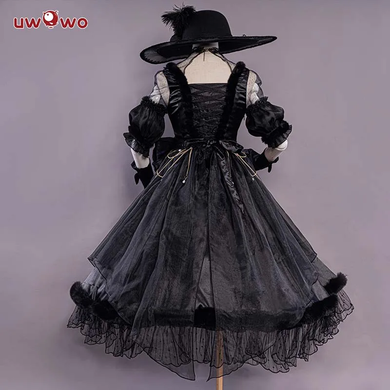 

Genshin Impact Lisa Cosplay Costume Full Set Of Black Prom Dresses For Female Colleagues Halloween Role Play Sizes S-XXL New