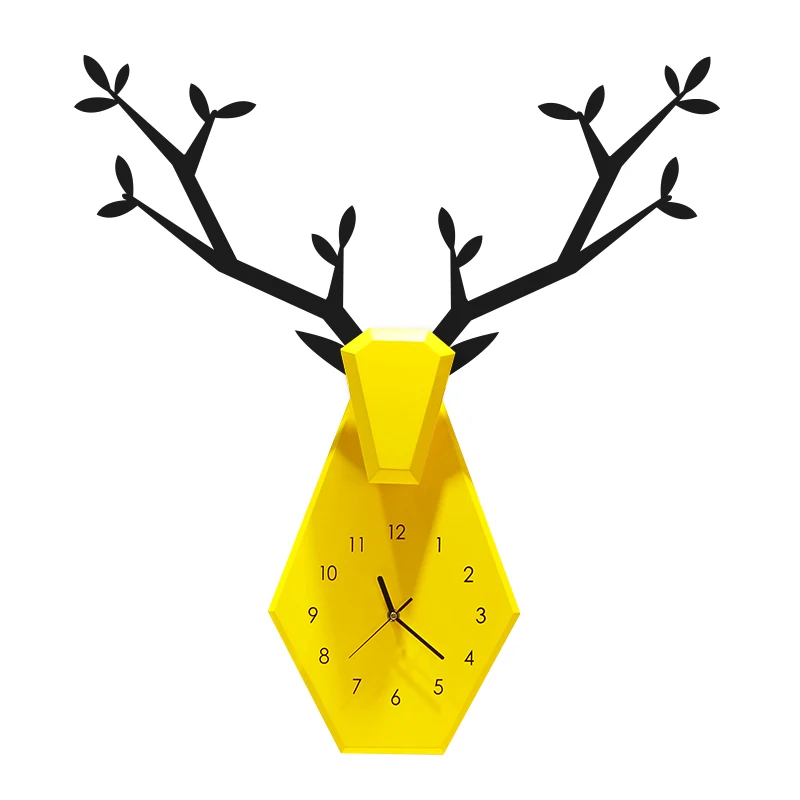 

Скандинавские 3d декорация настенные часы, деревянные большие настенные часы с оленем для дома, гостиной, креативные тихие часы для спальни, ...
